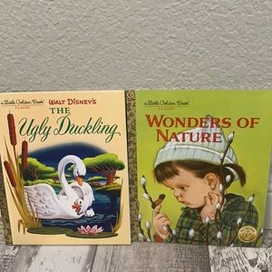 2 Little Golden Books The Ugly Duckling & Wonders Of Nature